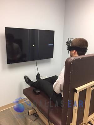 Videonystagmography with tv